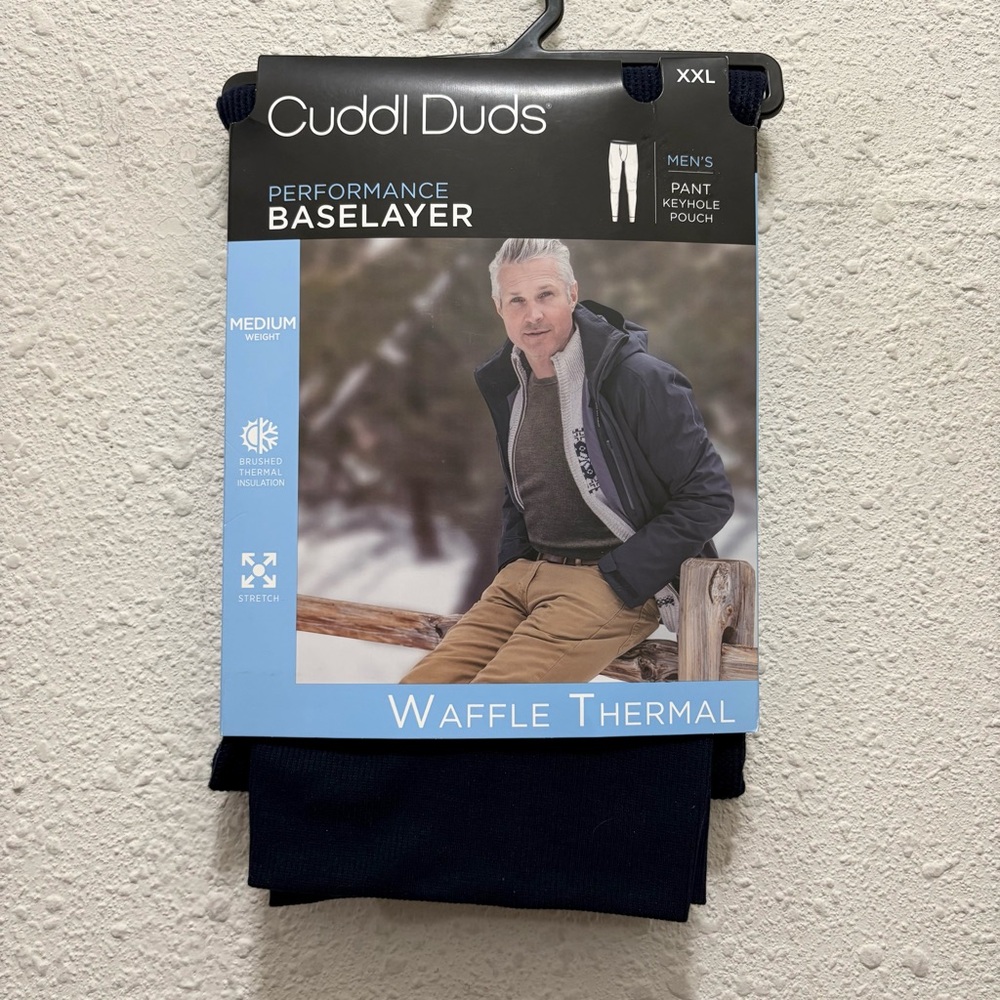 Cuddl Duds Waffle Thermal Performance Base Layer Pants in Indigo NEW XXL